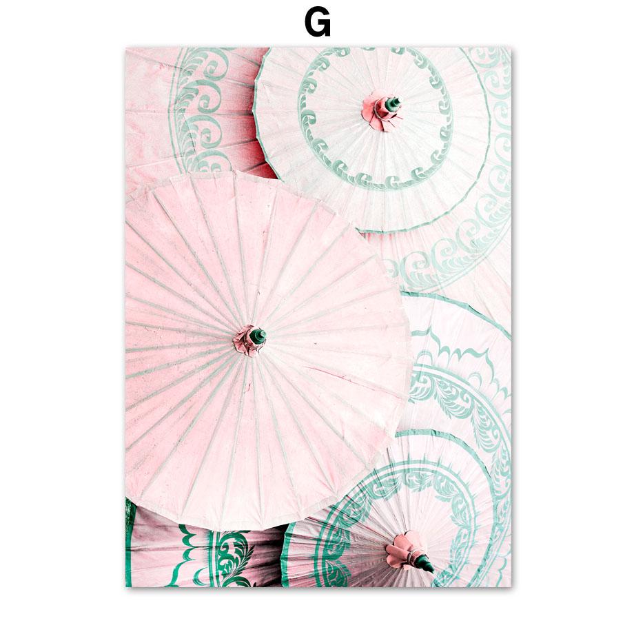 Mount Fuji Sakura Umbrella Japanese Girl Wall Art Canvas Painting Nordic Posters And Prints Wall Pictures For Living Room Decor