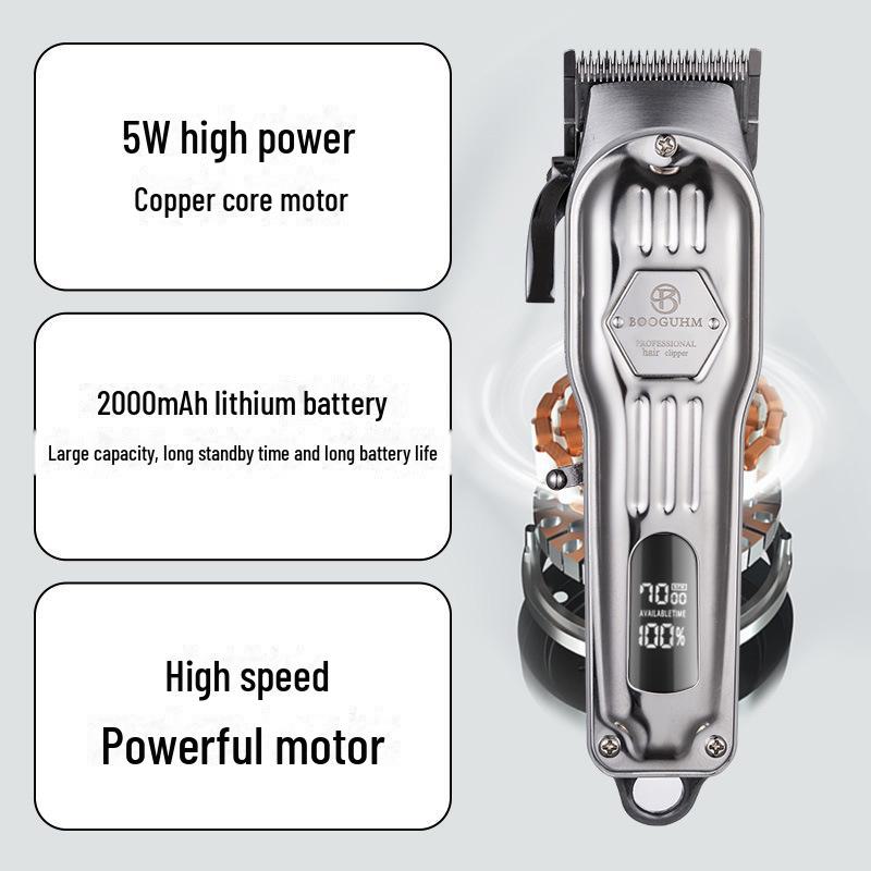 Professional Full Metal Rechargeable Electric Hair Clipper Set for Hairdressing and Shaving
