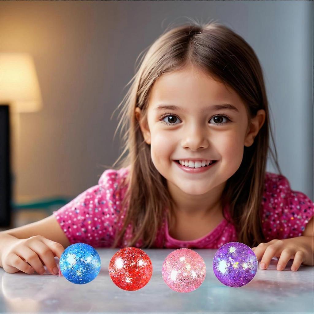 Fidget Toys for Kids - Slow Rise Glitter Gel Stress Balls for Adults Pack of 5, Malt Sugar Stress Balls Sensory Squishy Squeeze Balls for Anxiety Reli