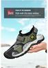 Men's Plus Size Breathable Mesh Beach Sandals, Non-Slip Outdoor Closed-Toe Velcro Shoes
