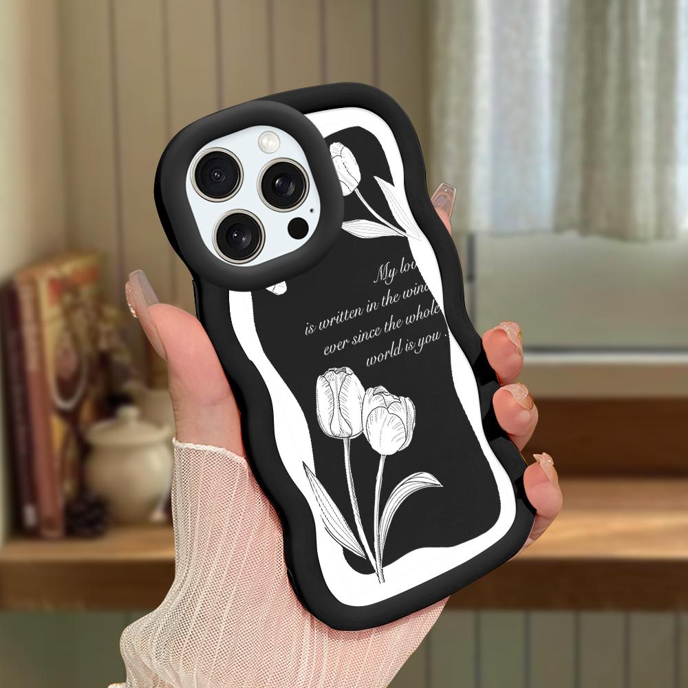 Big Wave Edge Soft Silicone Material Macaron Phone Case Shockproof Protective Rubber Casing for iPhone Samsung Huawei Honor Xiaomi Redmi OnePlus Moto