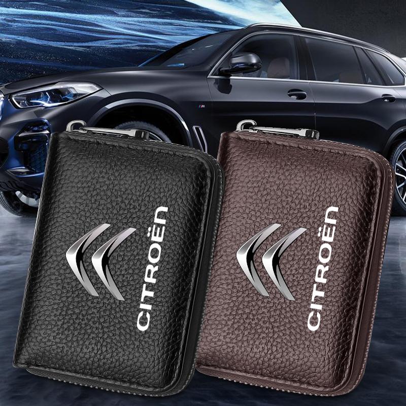AEF3 1Pcs Leather Car Driver's License, ID Card, Bank Card Wallet For Citroen C1 C2 C3 C4 C5 X7 Berlingo Xsara C8 C4L DS3 DS4 DS5LS