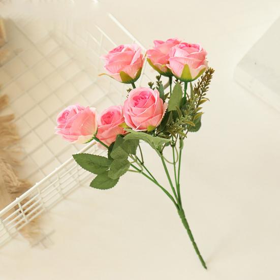 1 Bunch Realistic Handmade Artificial Flower Faux Silk Flower Elegant Artificial Rose Decor for Wedding
