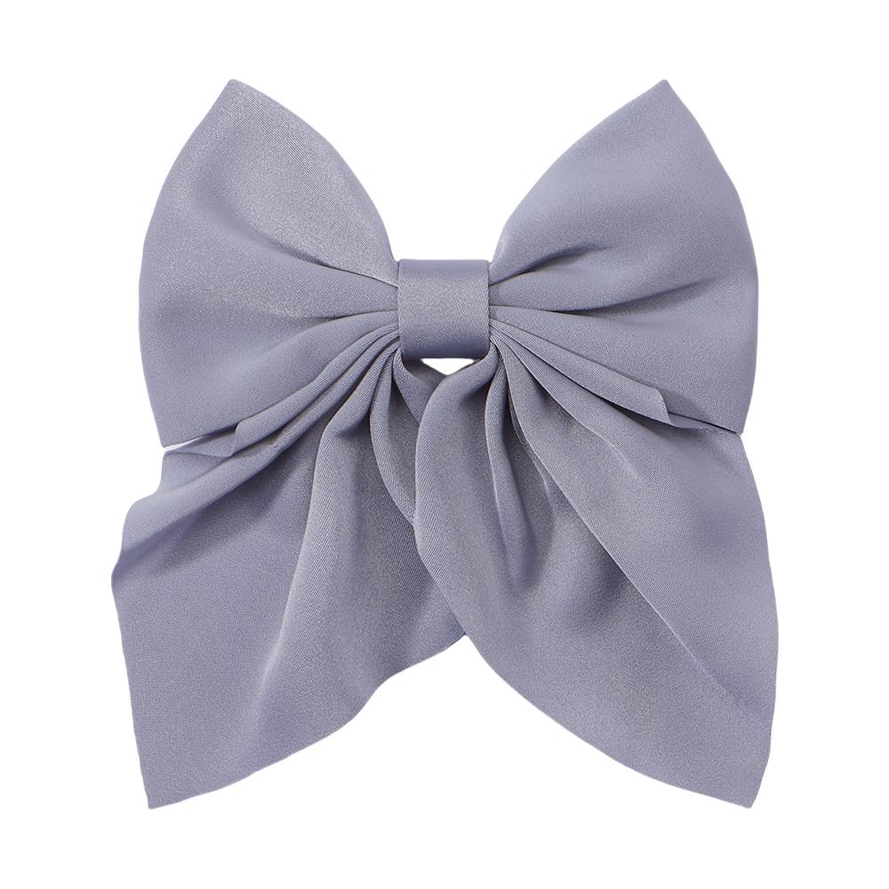 New Elegant Bow Ribbon Hair Clip Fashion Simple Solid Satin Spring Clip Hair Pin Headband with Clips Girls Hair Accessories