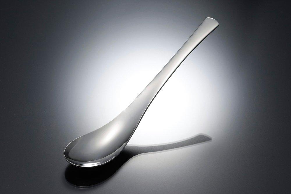 Shimomura Kihan Sada 5 rýžových lžic Vhodné do myčky Nerezová ocel Celková délka 18 cm Snadno se jí Krásný tvar Hrnec na kari Smažená rýže Čínská rýžová miska Polévka