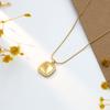French Personality Titanium Steel Clavicle Chain Women'S Light Luxury Geometric Square Lace Pendant Women'S Necklace