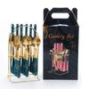 Stainless Steel 24-Piece Cutlery Set with Imitation Ceramic Handles - Includes Knives, Forks, and Spoons in Gift Box.