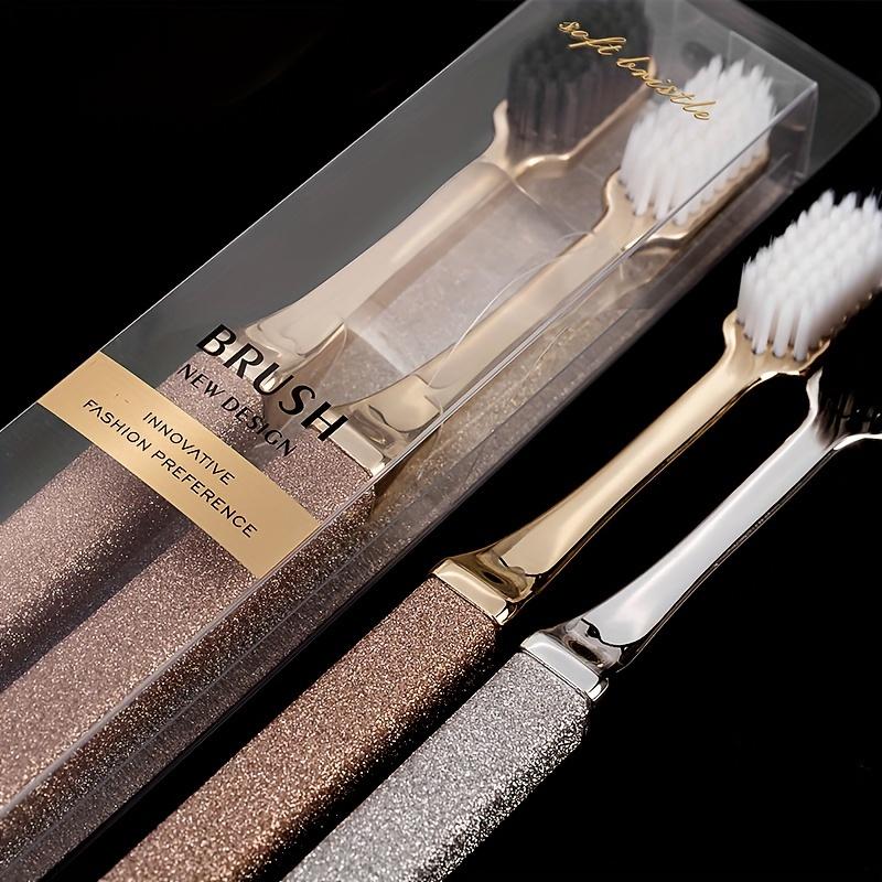2Pcs Luxury Soft Toothbrushes, ultra-soft microfiber bristles with non-slip handles. Gentle care for sensitive teeth and gums.