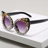 New personalized exaggerated handmade diamond sunglasses, European and American fashion B cat eye party glasses trendy sunglasses
