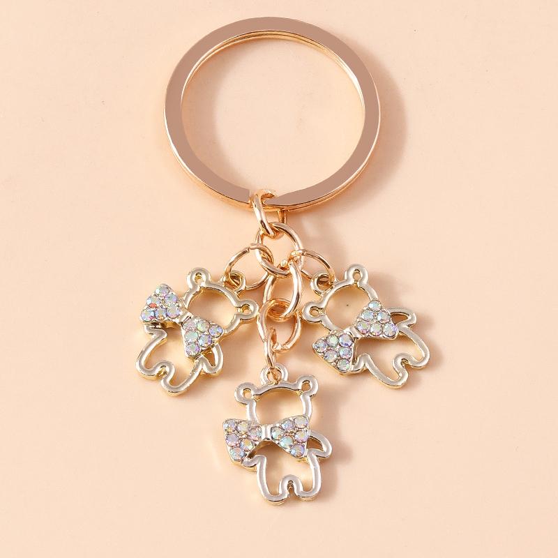 Cute Crystal Animal Keychain Snake Owl Cat Keyring Pendants for Car Key Holder Women Girl Handbag Accessories DIY Jewelry Gift