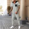 Men's Checkered Hooded Two-Piece Set - Summer Lace-up Casual Sportswear