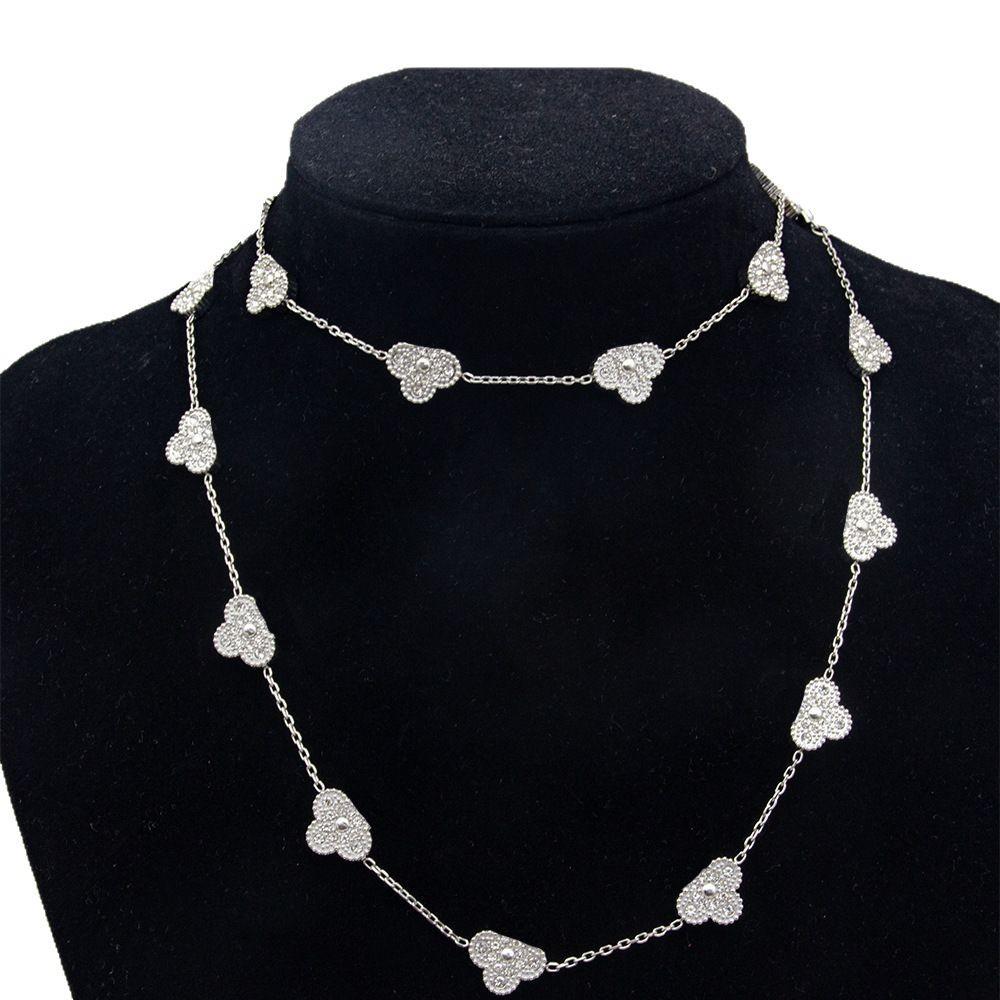 Four-leaf Clover Necklace Sweater Chain Titanium Steel Non-fading Accessible Luxuryfashion Necklace