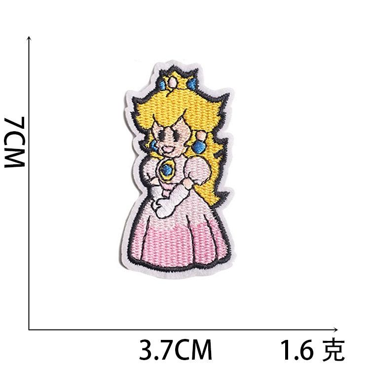 New Cartoon Mario Embroidery Cloth Sticker Anime Embroidery Label Game Character Computer Embroidery Chapter Boy Bag Patch Sticker