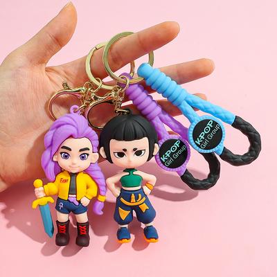 New KPOP Demon Hunters Little Tiger Keychain Pendant Cartoon Anime Monster Hunt Girl Key Ring Bag Hanging Decoration Gift