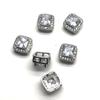 5pcs Square Rhinestone Crystal Buttons Cubic Zirconia Button for Sweater Coat Sewing for Cashmere Knit Cardigan