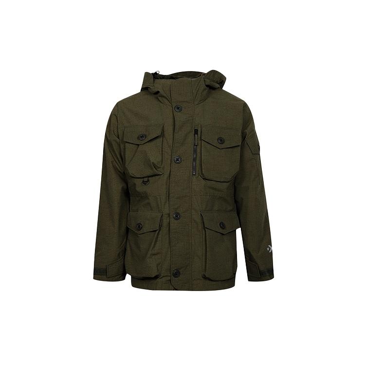 Converse 2L Printed Utility Jacket Asia Sizing Olive Green Men s 10007259-A01 M