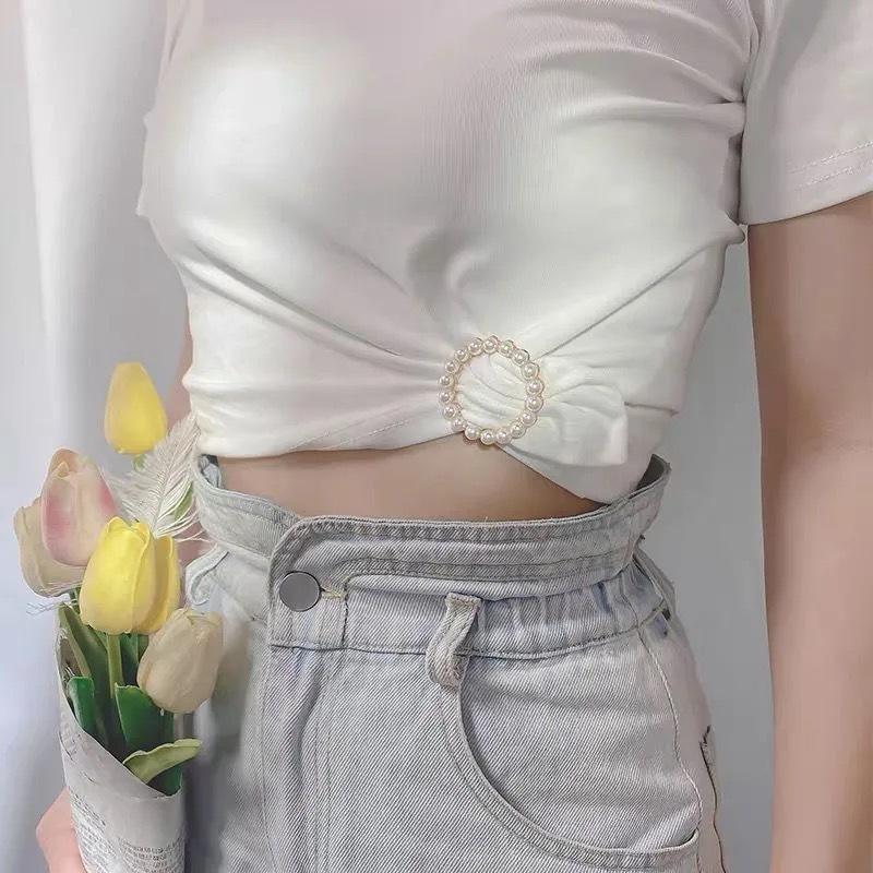 Love Scarf Buckle Geometric Flower Designer Clothing Corner Buckles Basic Minimalist Dual Purpose Hem Shirt T Shirt Buckle AccessoriesGeometric