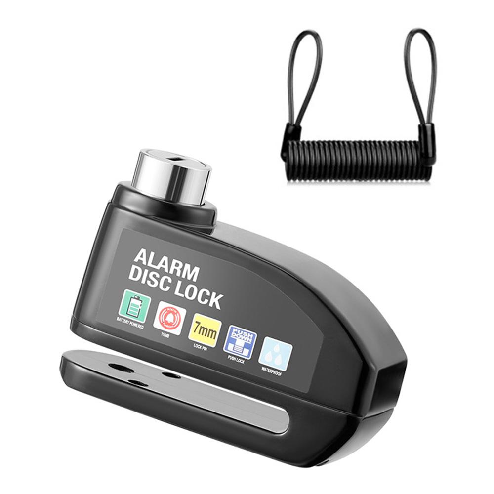 

Мотоциклетный велосипедный замок сигнализация защита безопасности навесной замок диск алюминиевый сплав противоугонный напоминание тросовый замок аксессуары для мотоциклов чёрный