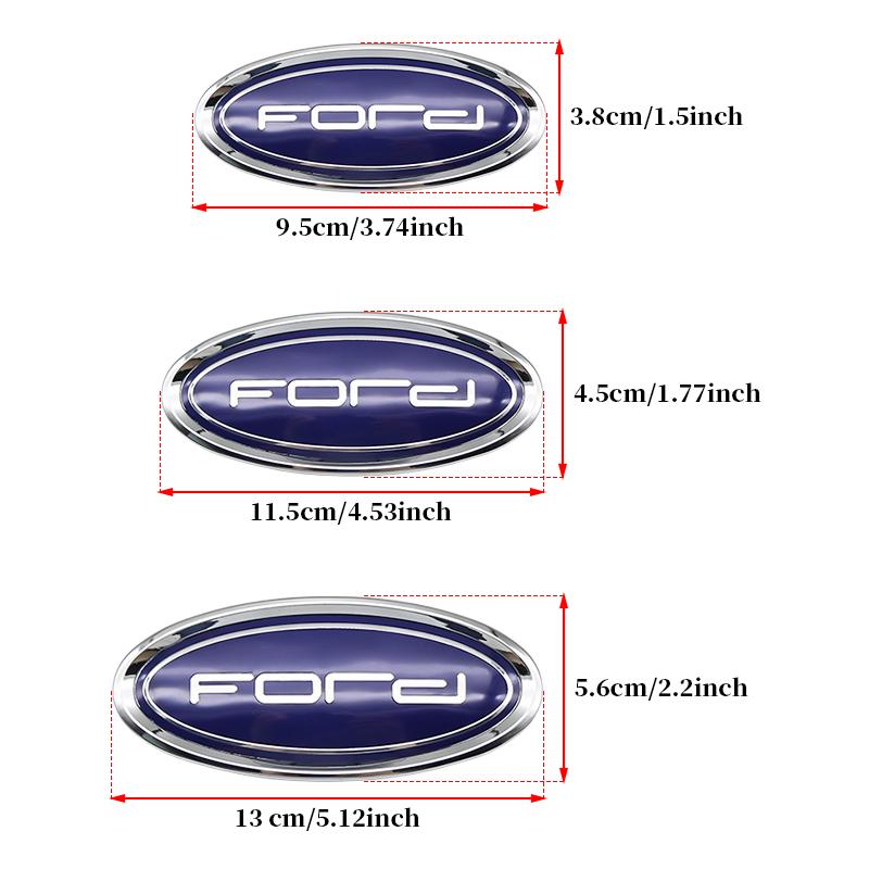 Auto Replacement Parts 9.5cm 11.5cm 13cm ABS Front Hood Rear Trunk Emblem Badge For Ford Focus Mondeo Ranger Fiesta Escape Kuga