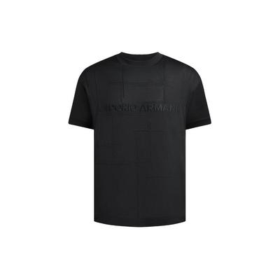 Ss24 Letter Logo Embroidered Casual Crew Neck Short Sleeve T-Shirt Men Tops Black 3D1TD1-1JUVZ-0999