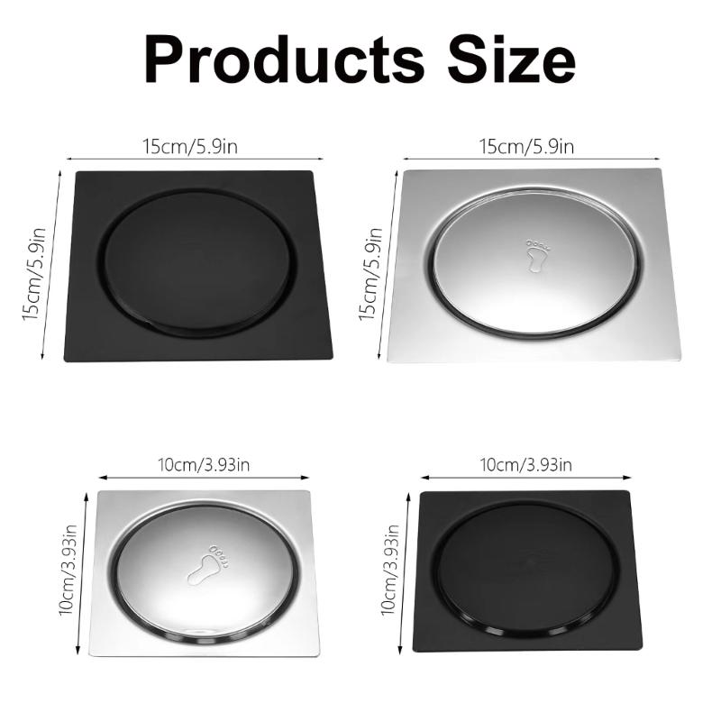 Foot Floor Drain Strainer Bounce Type Square Shower Floor Drain Prevent Backflow Shower Floor Drain Hair Strainer