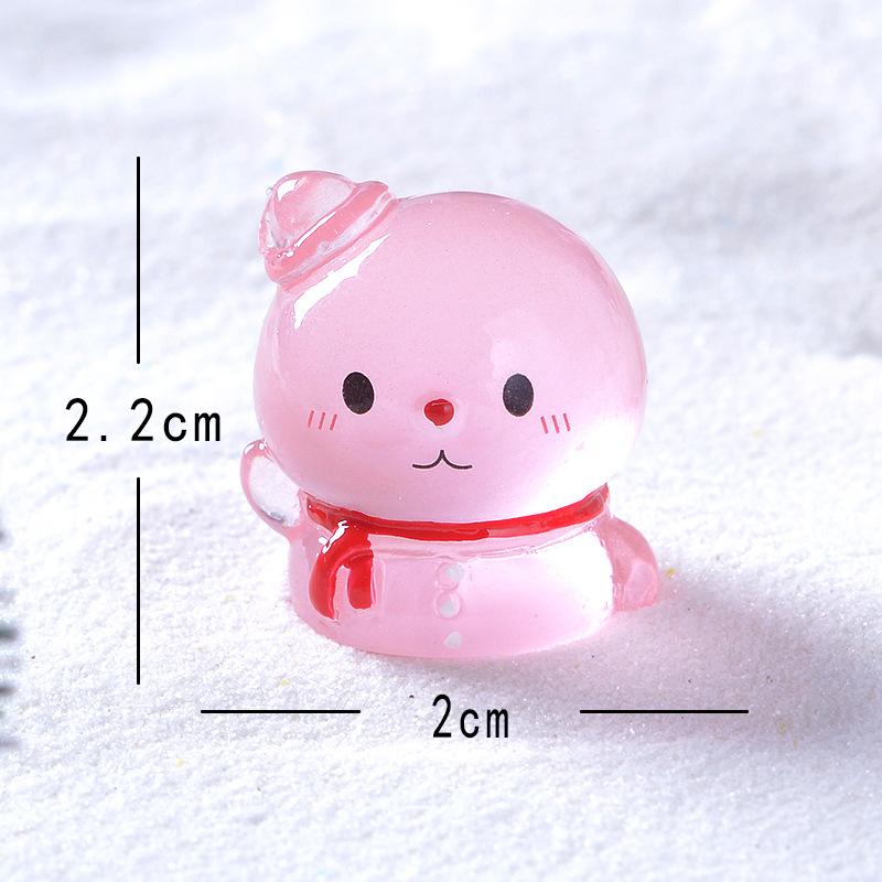Christmas Glow-in-the-dark Cute Big-headed Snowman Snow Scene Small Ornaments and Accessories