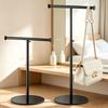 Soporte de Exhibición de Collares para Uso en Mesa, Soporte de Barra de Hierro Negro con Base Redonda y Bloqueo de Altura para Exhibición de Accesorios de Pendientes en Mostradores