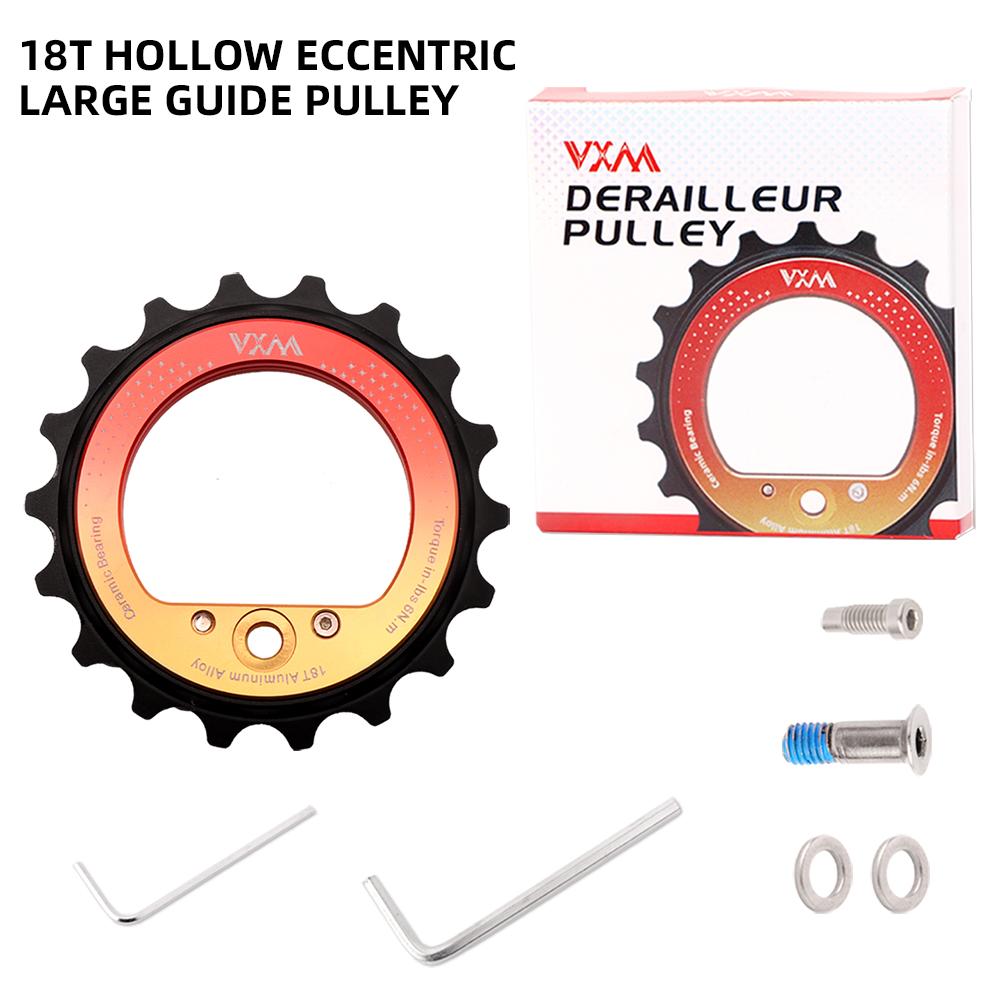 VXM Mountain Bike Rear Derailleur Hollow Eccentric Large Pulley 18T Ceramic Bearing for Road Bike R8000/7000 18T