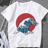 This Stylish Women's Summer T-shirt Features A Whale and Wave Print, in A Trendy Japanese Harajuku Style.Summer Streetwear Y2K