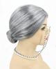 Topcosplay Granny Bun Wig with Necklace and Curly Resistant for and Costumes Accessories, Gray, Stylish, Hair, High-Temperature Fiber, Cosplay,
