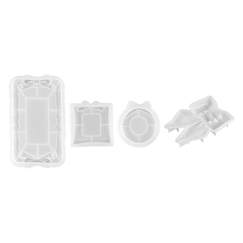 DIY Drip Glue Mold European Style Tray Lace INS Bow Storage Tray Box Silicone Plate Ornament