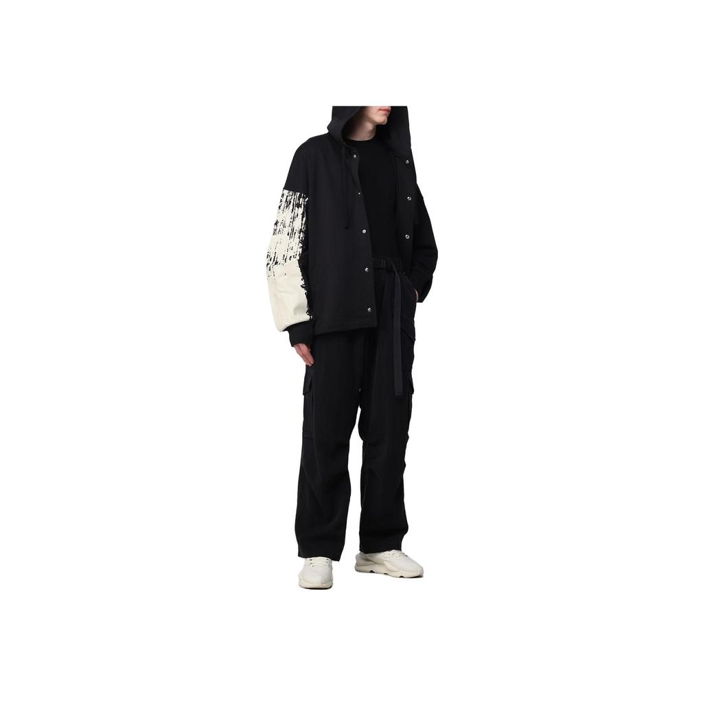 Y-3 Solid Color Mid Waist Cargo Pocket Straight Leg Casual Pants Men pants Black H63080