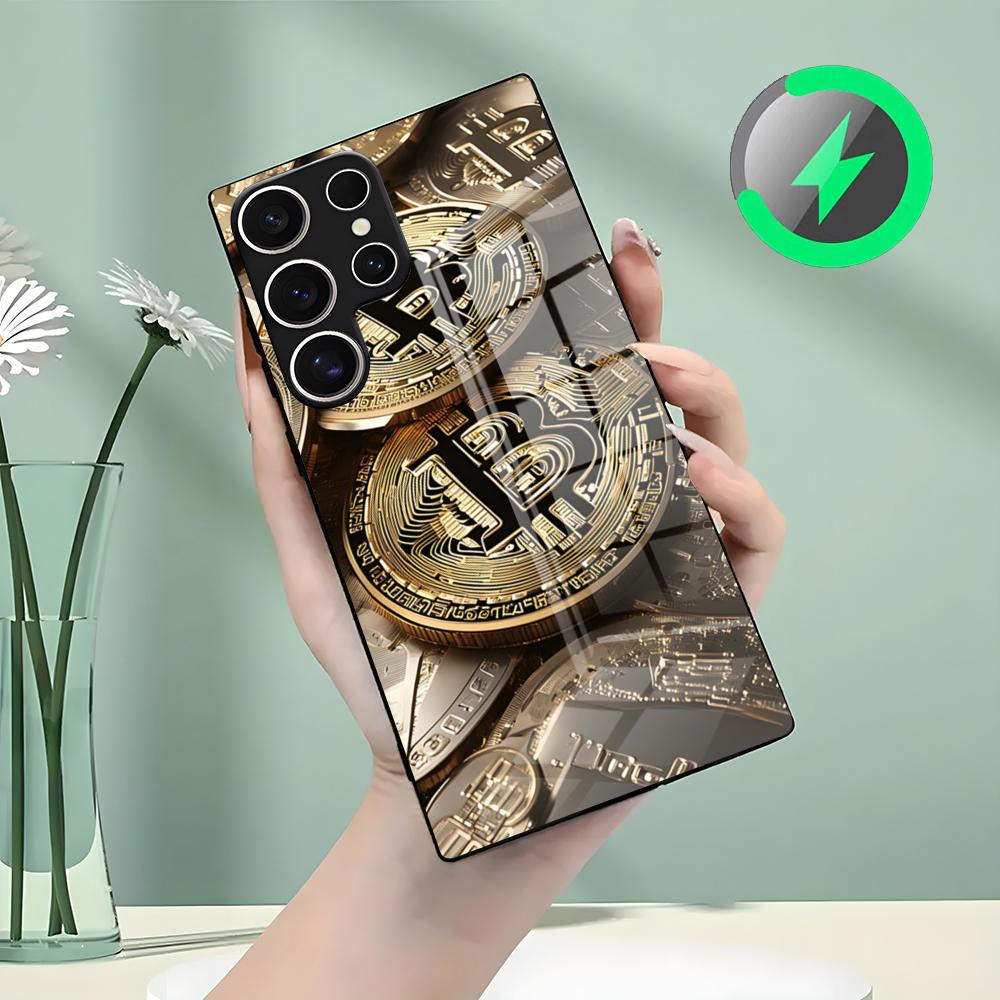 Bitcoin Phone Case For Samsung S26 S25 S24 S23 S22 S21 S20 Edge Ultra Plus FE For Magsafe Glass Case