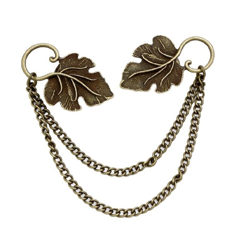 Fashionable Chain Brooch Trendy Chest Jewelry Gift With European Pattern For Shawl And Clothing Accessories