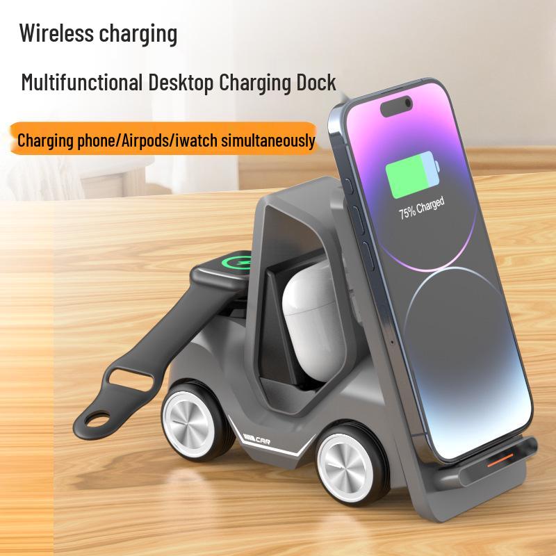 15W Wireless Desktop Charger for Apple & Huawei - Small Forklift Design