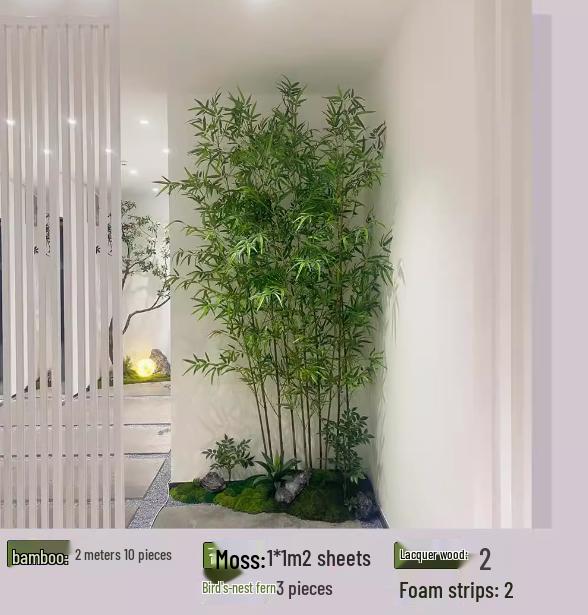 Zen Bamboo Artificial Green Plant: Outdoor Privacy Screen & Decorative Potted Fence