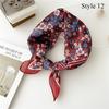 55cm Cotton Linen Handkerchief Print Square Neck Scarf Women Small Shawls Hair Scarfs Female Bag Scarves  Head Scarf Bandanas