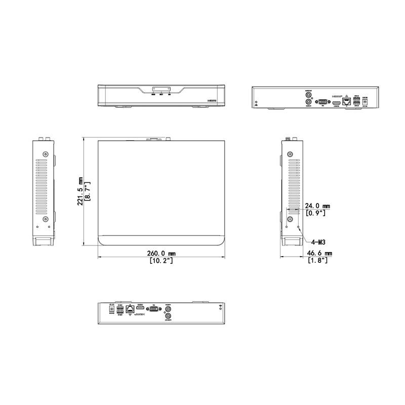 Uniview NVR501-08B-DT NVR a 10 canali e 1 alloggiamento spina CN (adattatore incluso)