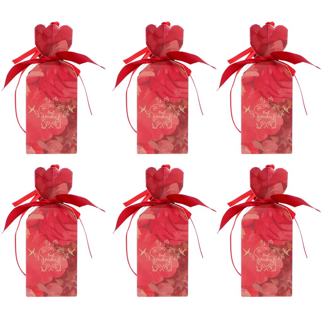 10 Set Candy Boxes Wedding Birthday Party Favor Gift Box with Ribbons DecorationRetro Flower Pattern