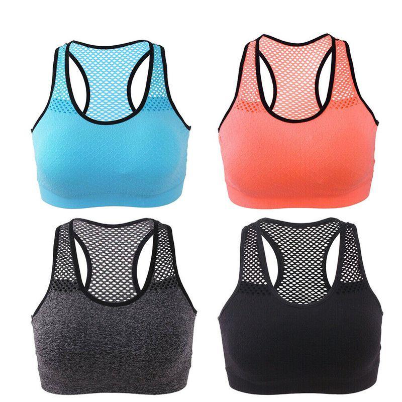 Sports Bra Womens Crop Tops High Impact Push Up Wireless Fitness Padded Vest