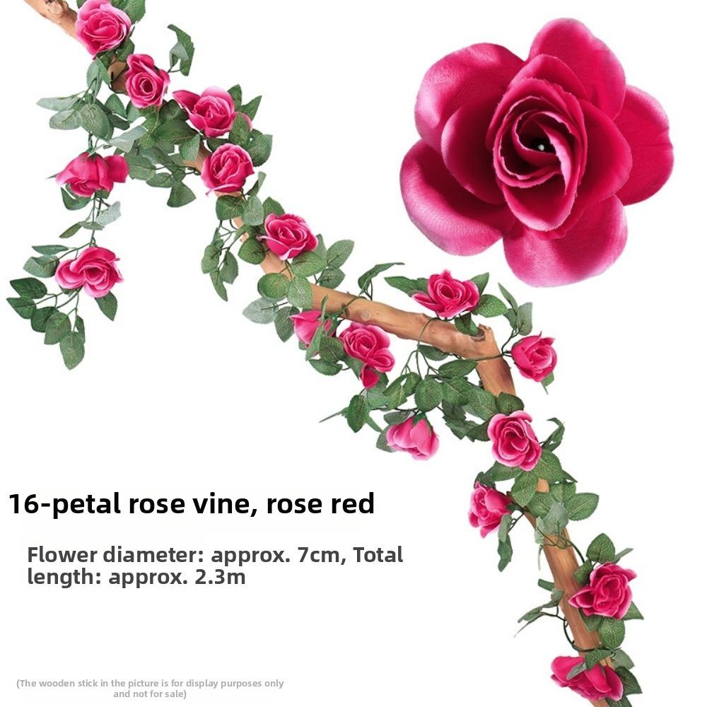 16/69Heads Artificial Rose Vine Plastic Silk Fake Plants Leaves Home Decoration