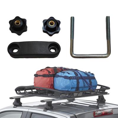 Roof Luggage Crossbar Bolt Roof Box U-Bolt Clamps Mounting Fitting Lock Nuts Metal U-Bracket Clips With Lock Nuts Detachable Bar