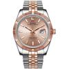 Men's Rose Gold Automatic Waterproof Analog Mechanical Business Casual Luminous Wristwatch