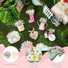 36 Pcs Pastel Spring Ornaments for Tree Wooden Flower Decorations Tulip Truck Watercolor Floral Hanging Decor Wood Spring Decor for Home Small Tree