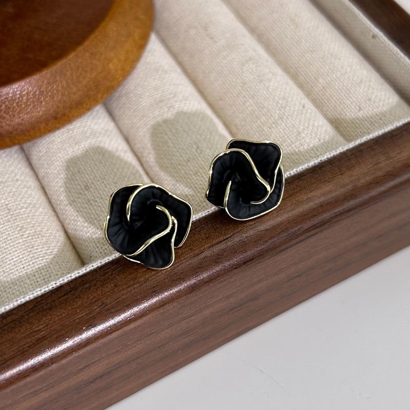 Pure Silver Stud Earrings for Women - Peony Earrings - Unique and Minimalist Luxury High-end Style Earrings
