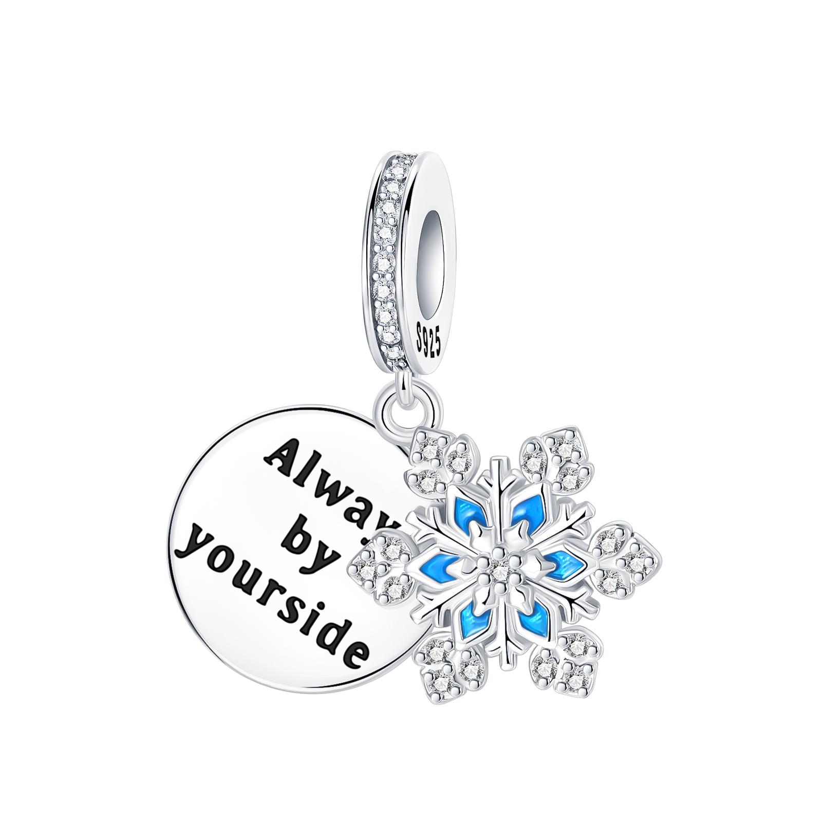 100 copper Snowflake exquisite design zircon pendant Jewellery Bead Charms Bracelets Exquisite Plata Bead women gift