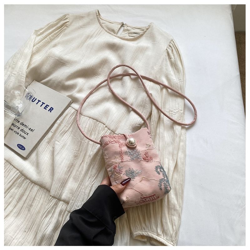 

Summer Fancy Pink Crossbody Bag Female 2025 New Arrival New Chinese Chinese Style Embroidery One Shoulder Phone Bag Pink