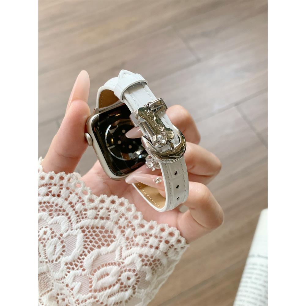 Bone Pendant Bamboo Texture Strap For Apple Watch Band Cute Women 11/10/9/8/7/6/5/4/3 38mm 40mm 41mm 42mm 44mm 45mm 46mm 49mm Strap