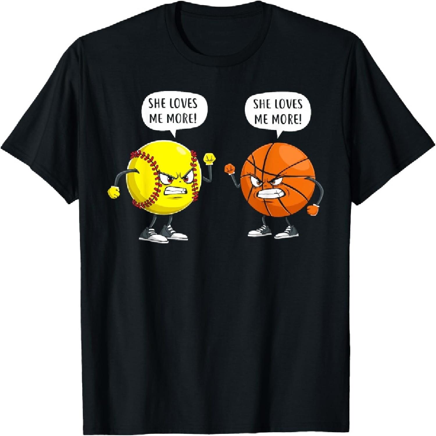 Softball basketball She loves me more women T-Shirt S