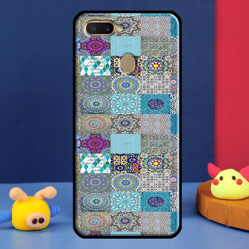 Moroccan Tile Case For Oppo A96 A76 A16 A74 A94 A54 S A57 A77 A58 A78 A98 A5 A9 A91 A15 A17 A52 A72 Cover